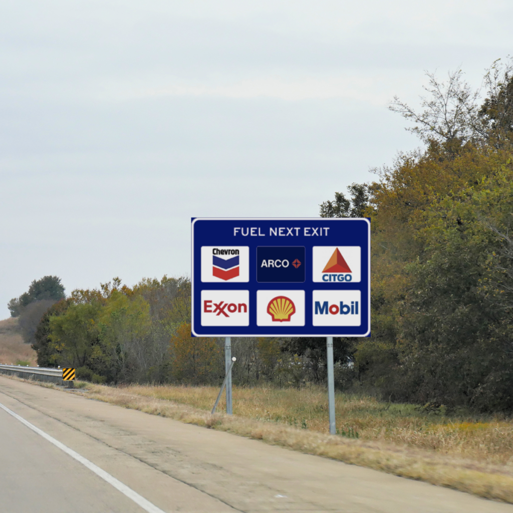 food gas lodging collage